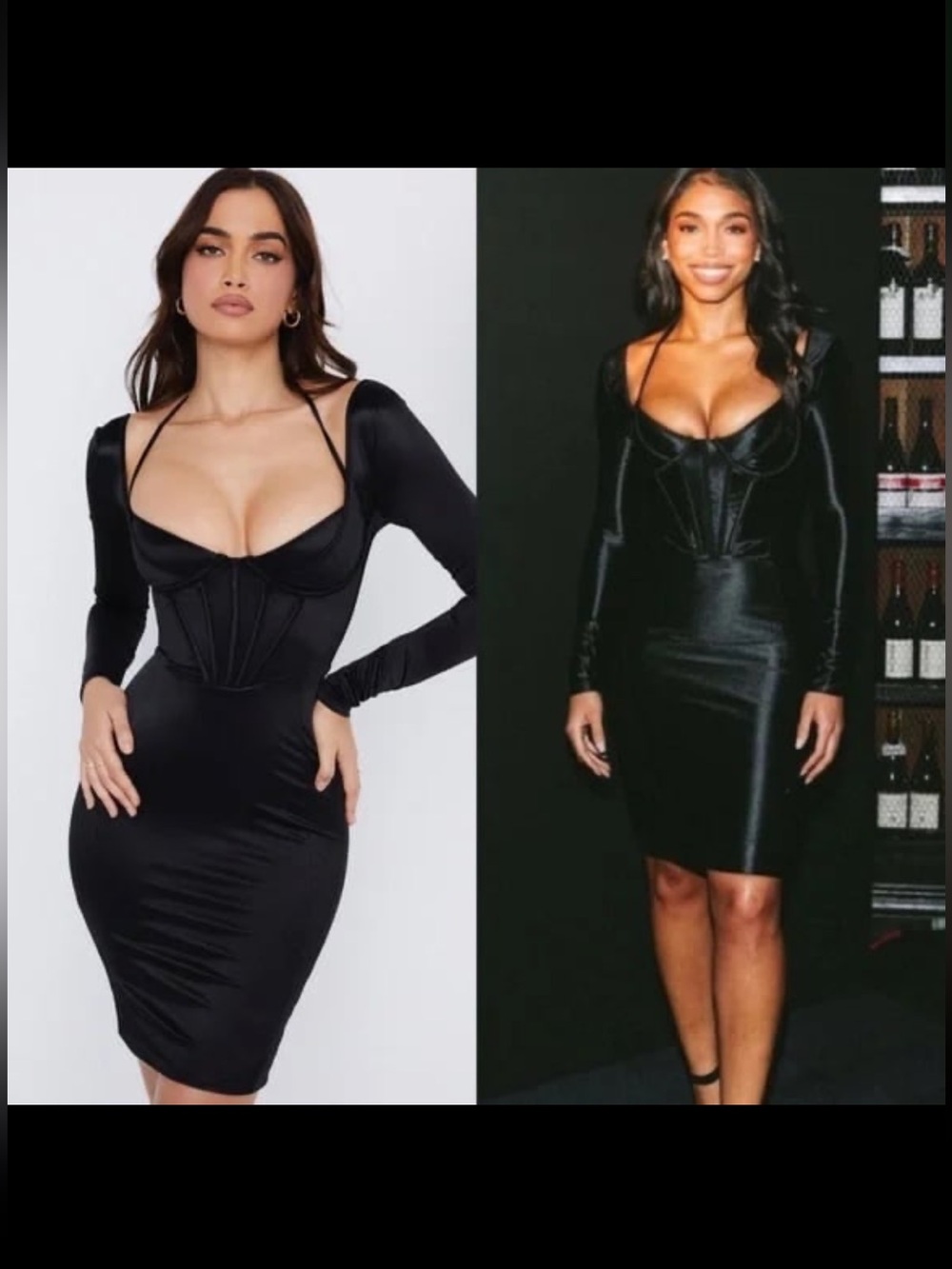 NWOT House of cb Grazia long sleeve Satin Corset Dress size small